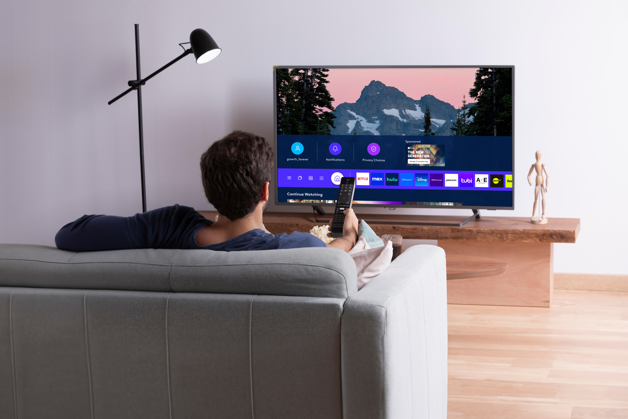 Man watching TV